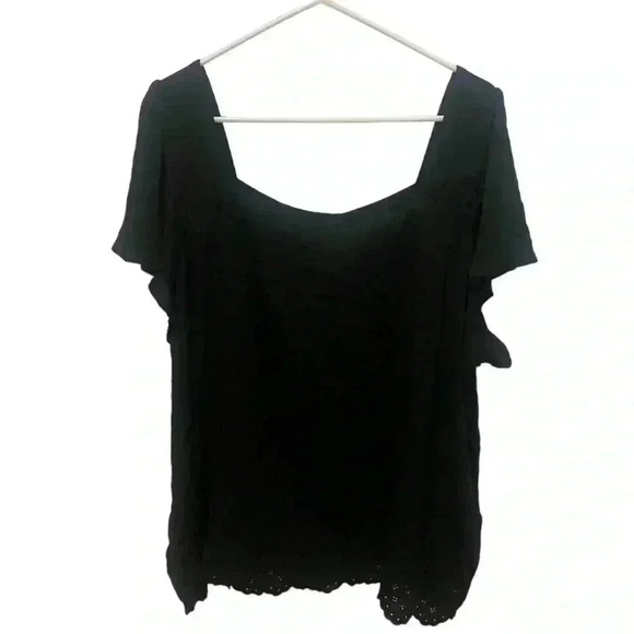 Torrid Gauzy Square Neck Eyelet Blouse Size 3X - Picture 3 of 7